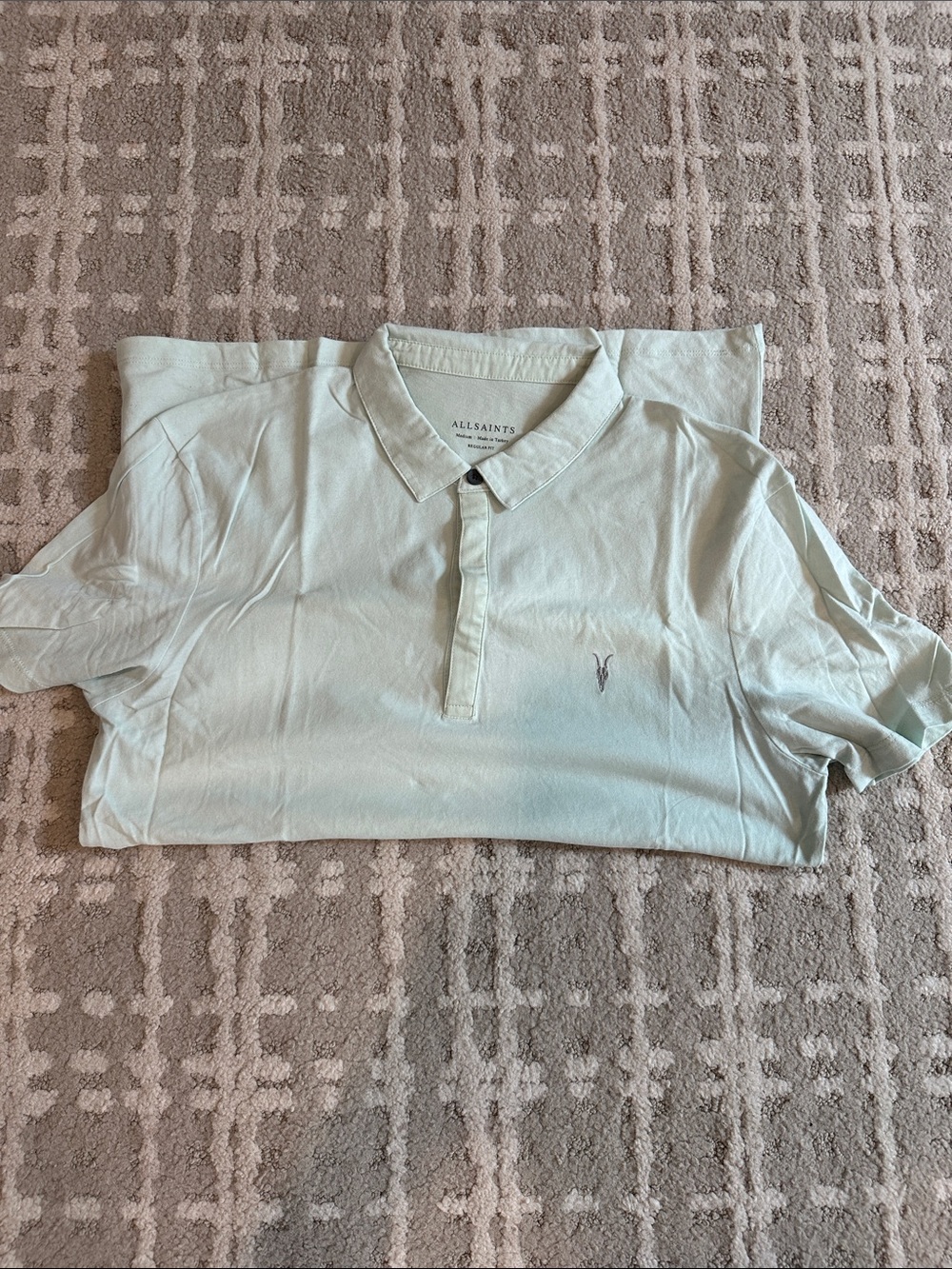 All Saints Men’s Mint Green Polo Shirt